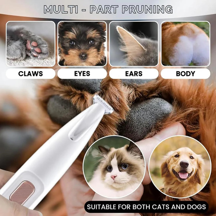 Pet Paw Waterproof Trimmer with LED Light
