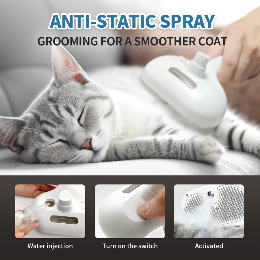 Pet Comb with Electronic Mist Spray