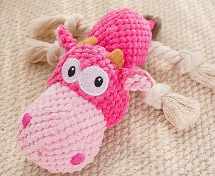 Plush Hippo Toy with built-in squeaker